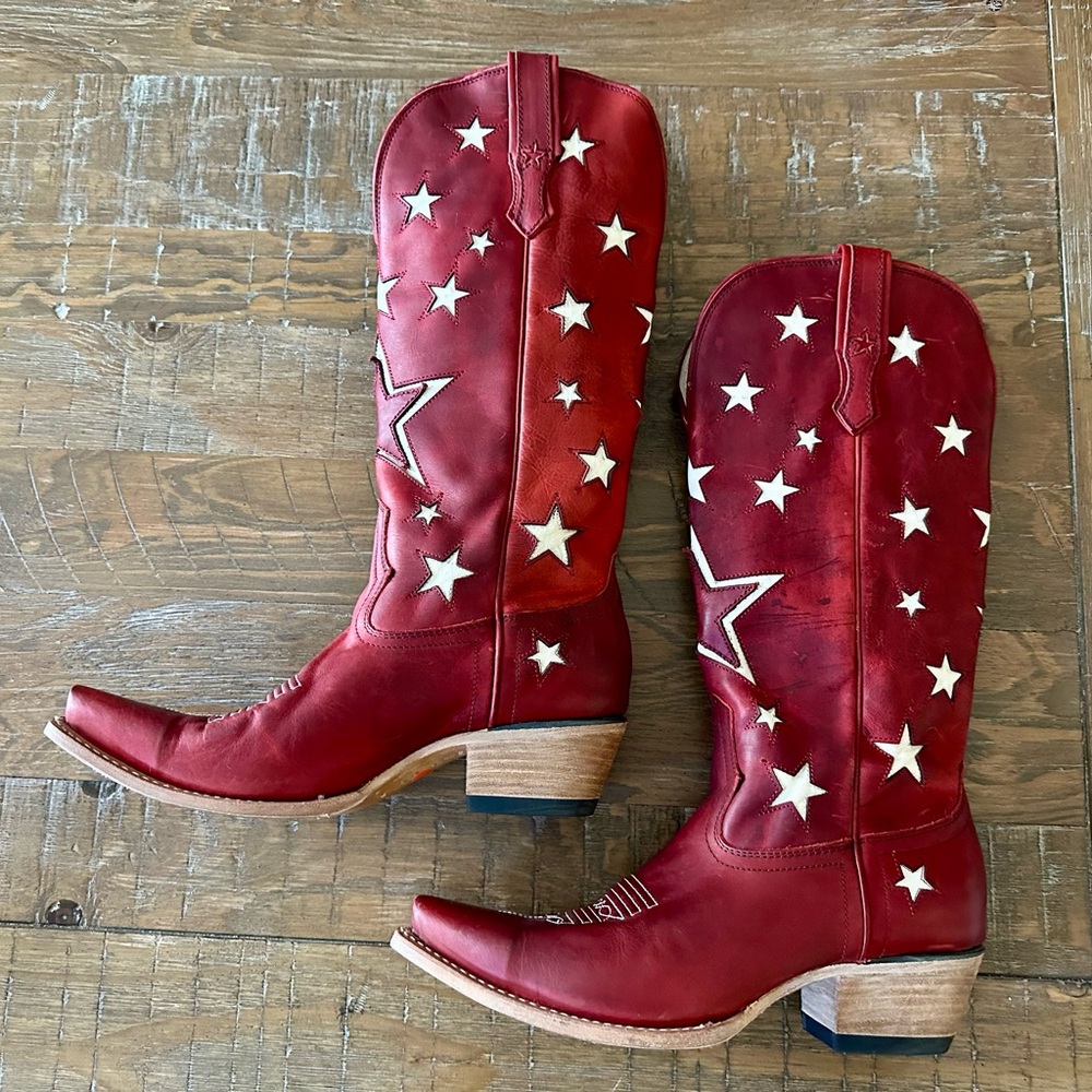 NEW Freebird Red Starzz Leather Boots, Size 10 - Picture 3 of 16